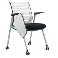 辦公椅培訓椅折疊帶寫字桌板會議椅職員可移動翻板椅子滾滑輪凳子 全館免運