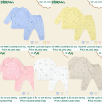 [NB-6m] Bộ quần áo sơ sinh cài lệch cotton organic Dokma DA1899 DQ1899