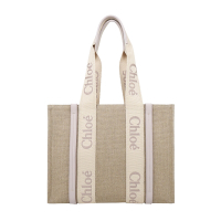 Chloe Woody tote bag帆布托特包(中號/淺灰)