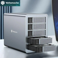 Yottamaster 5Bay HDD/SSD Enclosure Support USB3.1 (GEN2) Type-C 10Gbps Compatibility 2.5/3.5" 80TB (Sing 16TB) Capacity