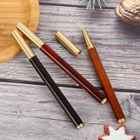 複古實木鋼筆 商務辦公黃銅籤字筆 正姿練字書法檀木鋼筆