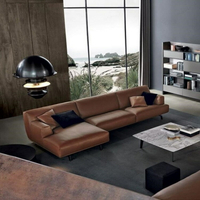 真皮沙發客廳歐式家具意式極簡頭層牛皮沙發皮藝別墅設計組合沙發