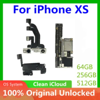 Original For iPhone XS Motherboard With Face ID Full Chips Clean iCloud 100% Unlocked Logic Main Board 64GB 256GB Full Working