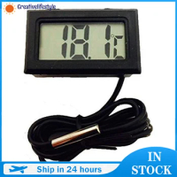 1~8PCS Mini LCD Digital Thermometer with Waterproof Probe Indoor Outdoor Convenient Temperature Sensor for Refrigerator Fridge