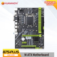 HUANANZHI B75 PLUS M.2 Motherboard M-ATX For Intel LGA 1155 i3 i5 i7 E3 DDR3 1333/1600MHz 16GB VGA HDMI-Compatible