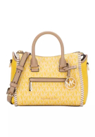 Michael Kors Michael Kors Carine Extra-Small Logo and Leather Satchel Crossbody Signature Daffodil M