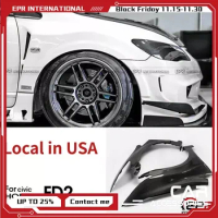 (Local in USA) For Honda Civic FD2 Carbon Fiber Front Fender Vented Mudguards BodyKits 2Pcs