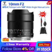 TTArtisan 10mm F2 APS-C Fisheye Lens 105° Wide Angle Manual Lens for Fuji X Sony E M43 Nikon Z Canon RF xt5 xs10 a6600 a7 z8 z9