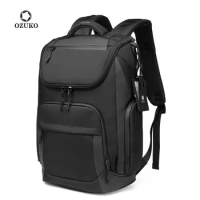 Ozuko Business Casual Backpack Outdoor Travel Large Capacity Waterproof Backpack Fashion Student 15.6-inch Laptop Backpack