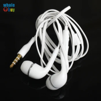 500pcs/lot High Quality White Flat 3.5mm In-ear Earphone Earbuds Stereo Earphones with Mic for Samsung Galaxy S4 J5 Iphone Sony