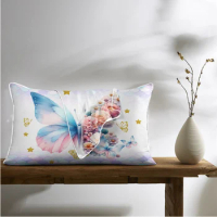 Romantic 3D Oil Painting Flowers and Butterfly Pillow Shams Set of 2 Bed Pillow Cases Soft Decorative Pillow Covers
