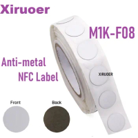 Xiruoer-1000pcs Rewritable Rfid Sticker With anti-metal layer Compatible 1k Antimetal Label Iso1443a Nfc Sticker F08 Chip