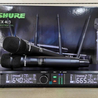 Advanced ADX400 UHF 2 x 200 Channel Handheld Digital Wireless Microphone DJ Karaoke Stage True Diversity System