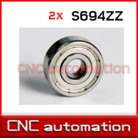 2PCS 694 S694ZZ S694-2Z 4*11*4mm Miniature stainless steel deep groove Radial shaft ball bearing