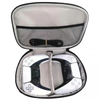 Portable Storage Case for PS5 Controller Handbag Water-Resistance Shockproof for Playstation 5 Dual-sense Game-pad Black