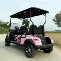 Luxury High Quality 4 Seater Electric Hotel Golf Cart CE DOT 4 Wheel Disc Brake Lithium Battery Sightseeing Bus