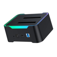 USB 3.0 To SATA External Hard Drive Docking Station 2X16TB Support Offline Clone 12V 3A Power Adapter for 2.5/ 3.5inch HDD SSD