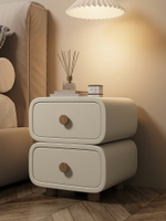 【免運】開發票 美雅閣| 床頭櫃簡約現代家用臥室床邊儲物櫃白色奶油風實木創意小型收納櫃