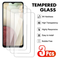 3Pcs Tempered Glass For Samsung Galaxy A02 A12 A22 A32 A42 A52 A72 Screen Protector M02 M12 M22 M32 M42 M52 M62 Transparent Film