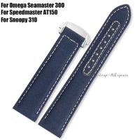 19mm 20mm 21mm 22mm Canvas Nylon Watchbands for Omega Seamaster 300 for Speedmaster AT150 for Snoopy