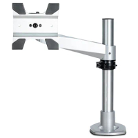 Articulating Height Adjustable Single Desktop Monitor Pole Mount Clamp/Grommet Single Desk Mount Monitor Arm