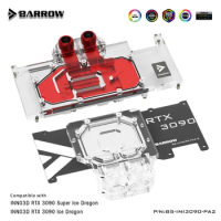 Barrow RTX 3090 GPU Water Block for Inno3D RTX 3090 ICHILL, Full Cover 5v ARGB GPU Cooler, BS-INI3090-PA2