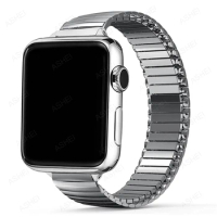 Correa for apple watch 7 band 45mm 41mm se apple watch 6 5 4 44mm 40mm iwatch 3 42mm 38 Elastic Stainless Steel telescopic strap