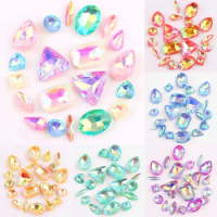 10 shapes mix jelly candy AB various colors glass crystal rhinestone beads glue on handicraft phone cover gift diy trim