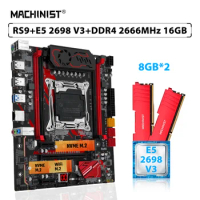 MACHINIST X99 RS9 Motherboard Set LGA 2011-3 Kit Xeon E5 2698 V3 Processor CPU 16GB(2*8GB) DDR4 2666MHz Memory RAM NVME M.2 WIFI