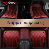 YOGOOGE Cusom Car Floor Mats For BMW 3ER E46 1997-2004 Years Nappa Leather Auto Accessories Foot Carpet