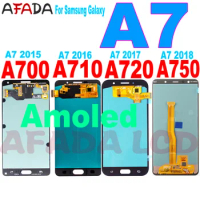Super Amoled A7 Lcd For Samsung Galaxy A7 2015 2016 2017 2018 A700 A710 A720 A750 LCD Display Touch Screen Digitizer Replacement