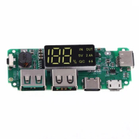 18650 Mobile Power Bank Charging Module with Overcharge LED Display Dual USB Lithium Storage Battery Charger Control Board