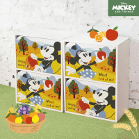 【收納王妃】Disney 迪士尼 果園生活 米奇米妮 雙層櫃 加大加寬 二層二門櫃 收納櫃(42.5x29.5x60.5cm)