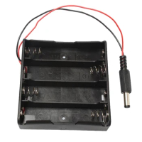 500pcs/lot 18650 Battery Case Storage Box Plastic Holder 4 Slots With Wire Leads &amp;DC Connector For 4 x 3.7V 18650 Batteries