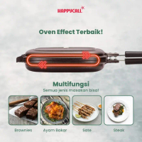 Happycall Titanium Double Pan Jumbo 30Cm Grill Pan Anti Lengket-Brown Pasti Diskon