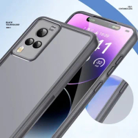 Camera Lens Film Protector Phone Case for VIVO X60 Pro X60Pro Flat 5G Soft Silicone Transparent Shockproof Back Cover Housing