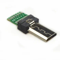 10 Pack Mini USB Connector USB Male for Sony Camera Data 15 Pin USB 15Pin PCB Connector Flat Micro USB Plug Adapter MP3 Socket