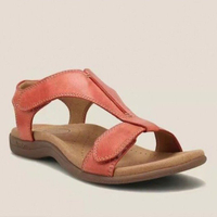 FE ฤดูร้อนรุ่นใหม่ 43 รองเท้าผู้หญิงส้นเตารีดพื้นหนาไซส์ใหญ่รองเท้าแตะรัดส้นแบบมีสายรัด Velcro ผู้หญิง 3.5