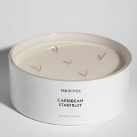 M&amp;Sense White Color Outer Spray 5 Wick Soy Wax Cotton Luxury for Scented Candle