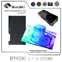 Bykski NVIDIA RTX3090 GPU Water Block For NVIDIA RTX3090 Founder Edition Graphics Card,VGA Radiator 12V/5V AURA N-RTX3090FE-X-V2
