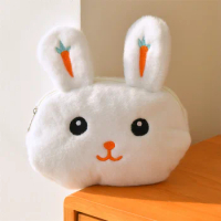 Cute Pencil Case With Large Capacity Plush Bunny Unicorn Student Stationery Storage Box Doll Portable Pencil Bag School Supplies