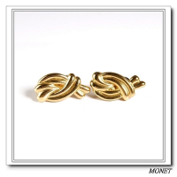 MONET 金色雙結弧形夾式耳環(金色)