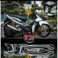 Điệp Tem Xe - mẫu Tem Rời Wave Blade 110 - Màu Trắng Đen - Chất Liệu Decal 3 Lớp