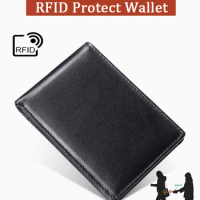 Wallet for Men Genuine Leather Slim RFID Blocking Bifold Minimalist Front Pocket Mens Wallet