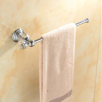 Luxury Gold Swivel Towel Bar Silver Towel Paper Holder Solid Brass Towel Bar Wall Mounted Bathroom Accessories Set