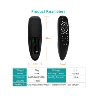 G10S Pro Remote Control for Android TV Box Voice Remote Control 2.4G Wireless Mouse Gyroscope IR Remote LED Backlight