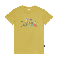 【LONSDALE 英國小獅】現貨!夏日扶桑花LOGO短袖T恤(鵝黃LT002)
