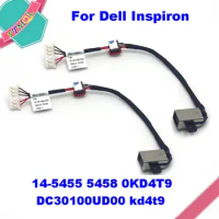 1-10Pcs For Dell Inspiron 14-5455 5458 0KD4T9 DC30100UD00 kd4t9 DC Power Jack Harness Socket Fully Tested And Working Perfect