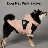 Dog Punch Coat Pet Raincoat Jacket Pink North Face Tide Fashion Windproof Rain Rain Coat Personalized Dog Clothes Warmth
