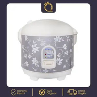 Miyako Rice Cooker 1.8 Liter MCM-528 Magic Com Penanak Nasi BASIC PACKING SIlver Flower